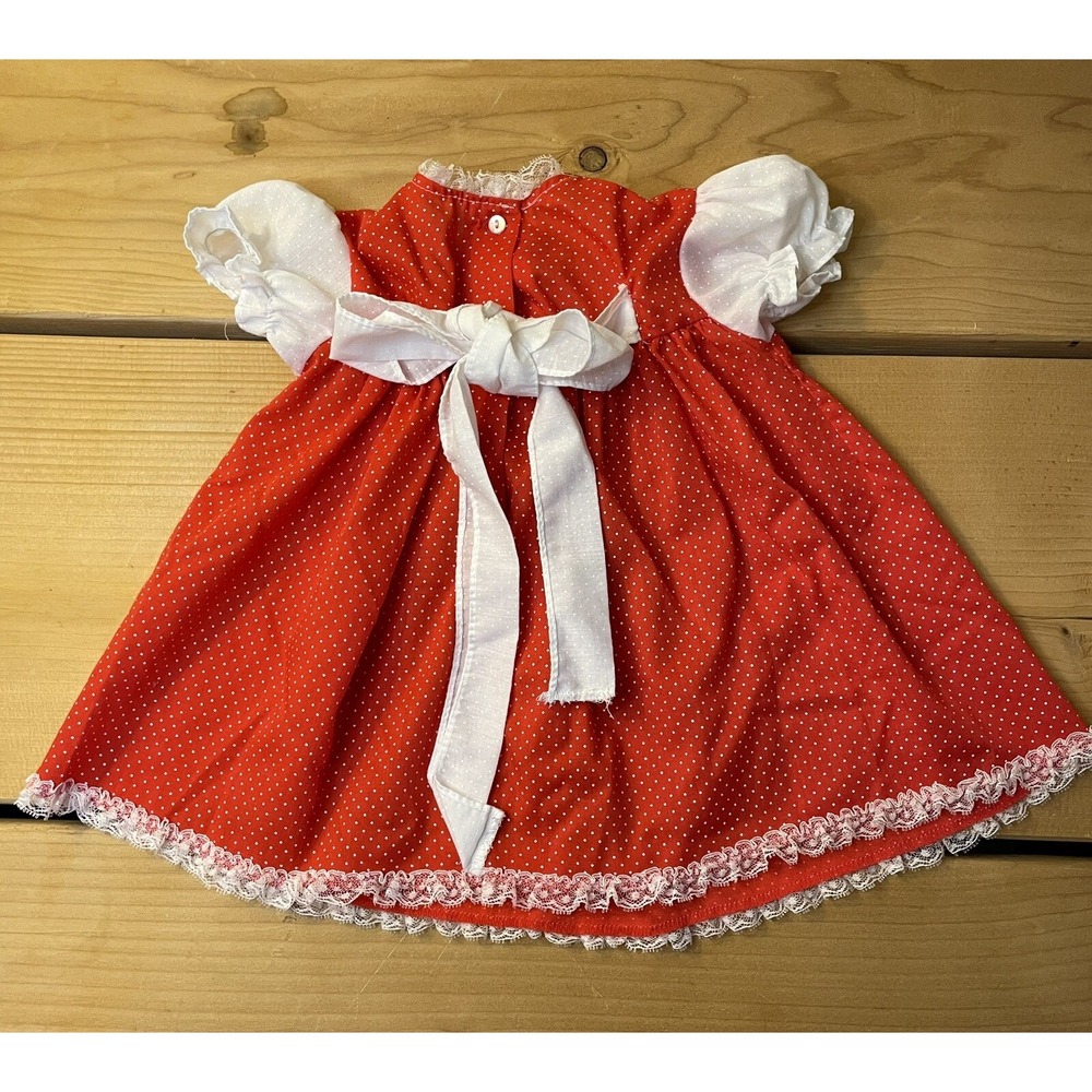 Vintage Cutest One Brand Infant 12M Frilly Ruffle Lace Party Dress Puff Sleeves - Picture 2 of 7